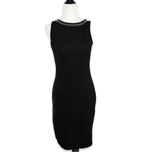 Ajio Black Dress with Silver Neckline Detailing